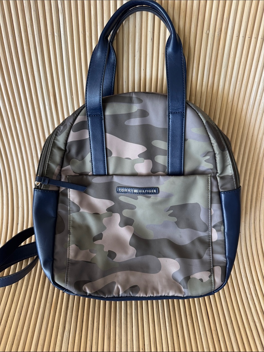 Tommy Hilfiger Camouflage Nylon Backpack with Navy Trim